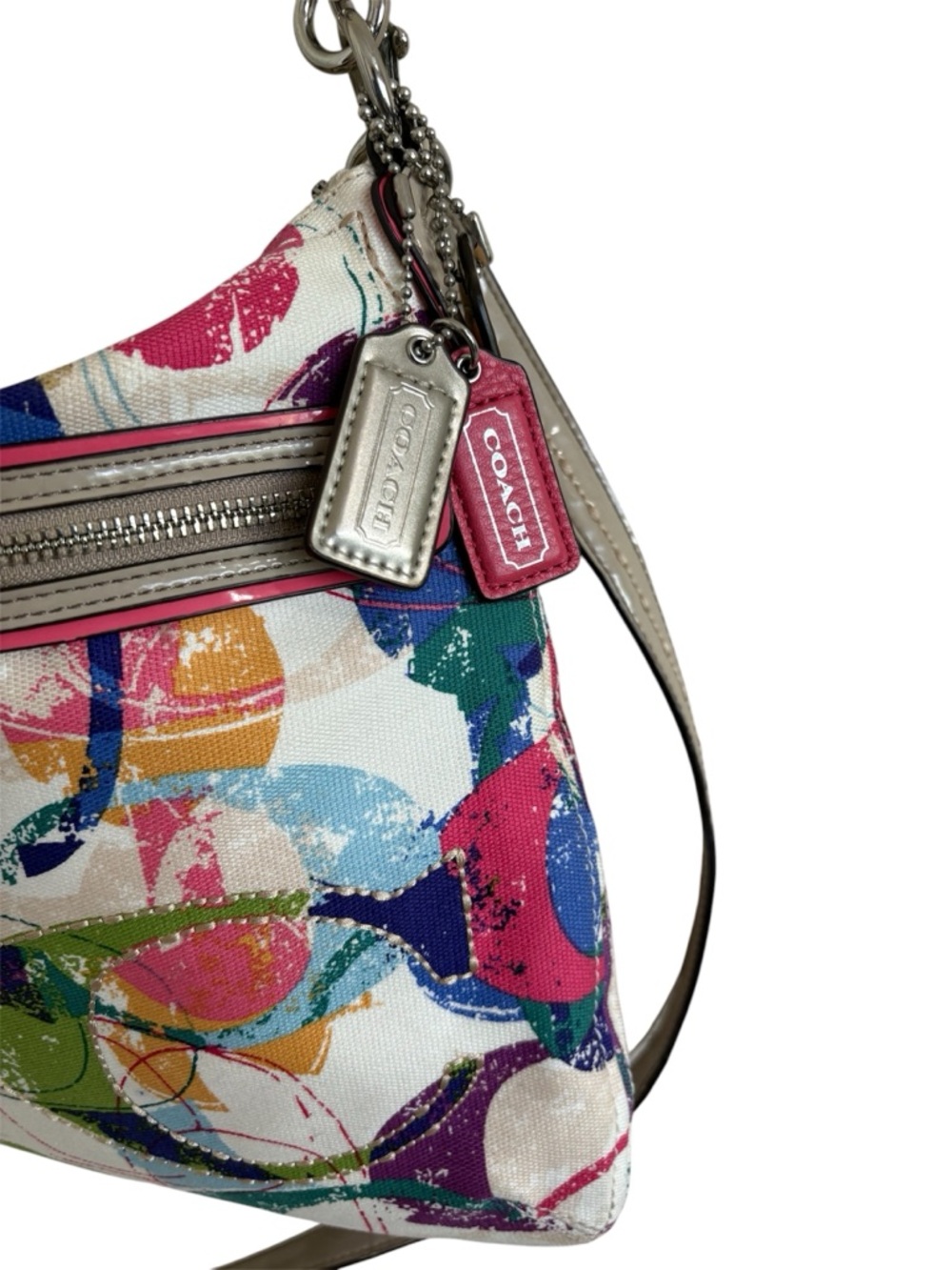 Y2K Coach signature Poppy Hippie
Multicolored Tote shoulder bag satchel No.23376 - Picture 3 of 6